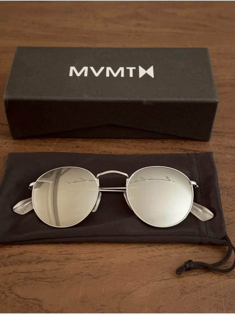 NWT MVMT icon new silver metal round sunglasses womens mens unisex sunnies nib